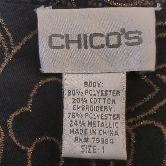 Chico's.Black and Copper Open Front Jacket Size 1 - Picture 8 of 9